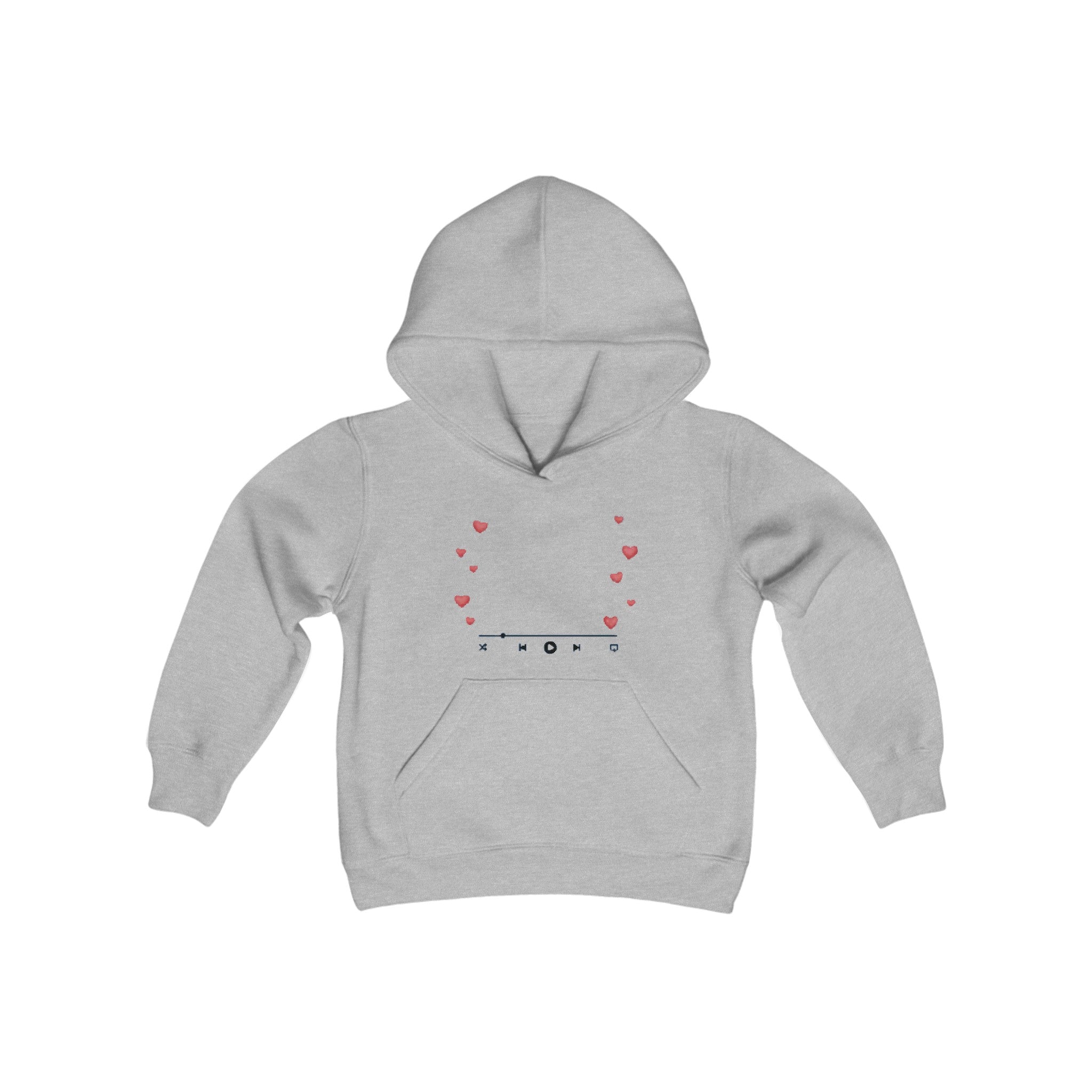 Custom image with Music player | Youth Heavy Blend Hooded Sweatshirt